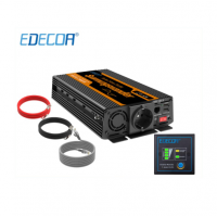 Edecoa 12V-230V Zuivere Sinus Omvormer - 1000W/2000W + controller